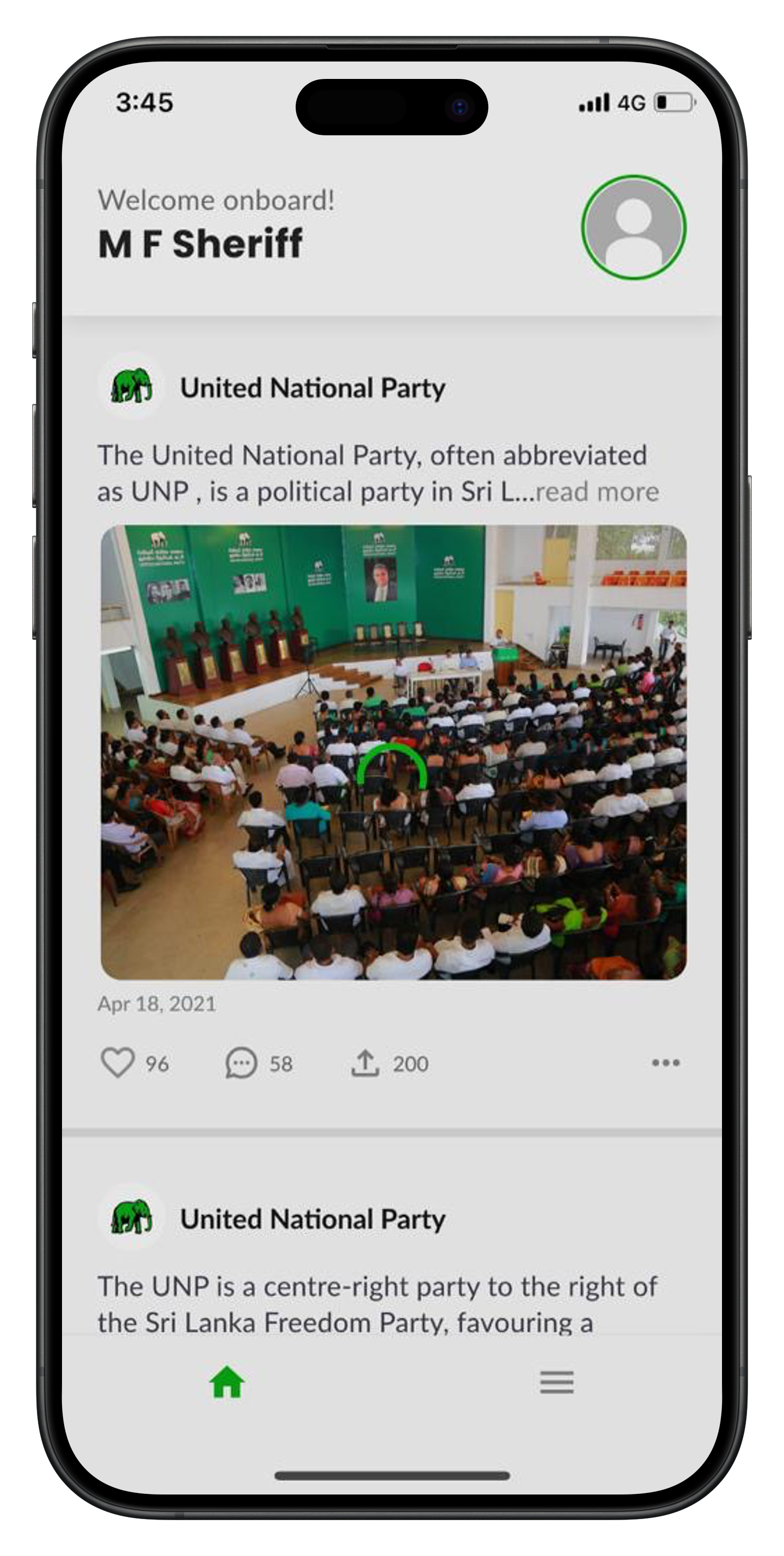 UNP Member Mate app screenshot